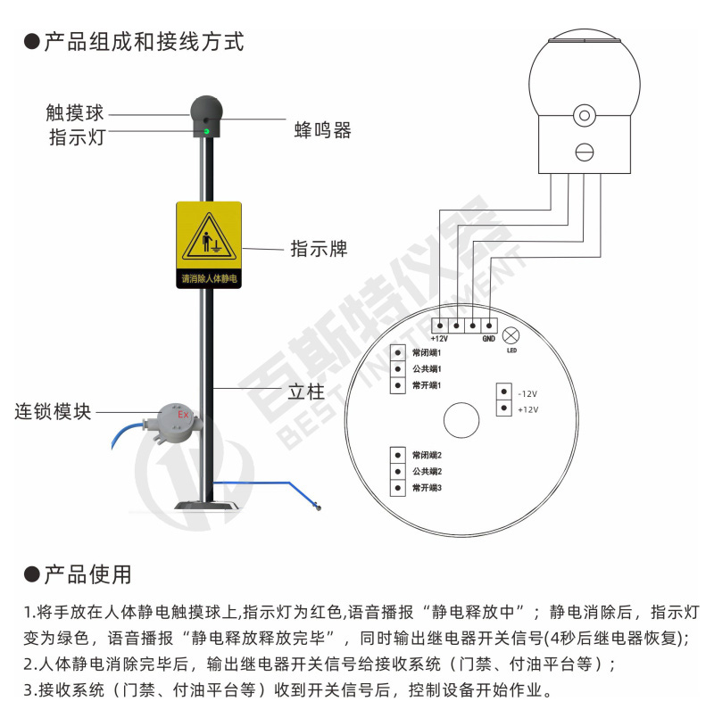 人体静电释放控制器接线方式
